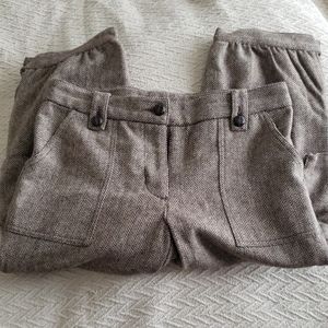 FRENCH Wool Brown Chevron Bermuda Pants